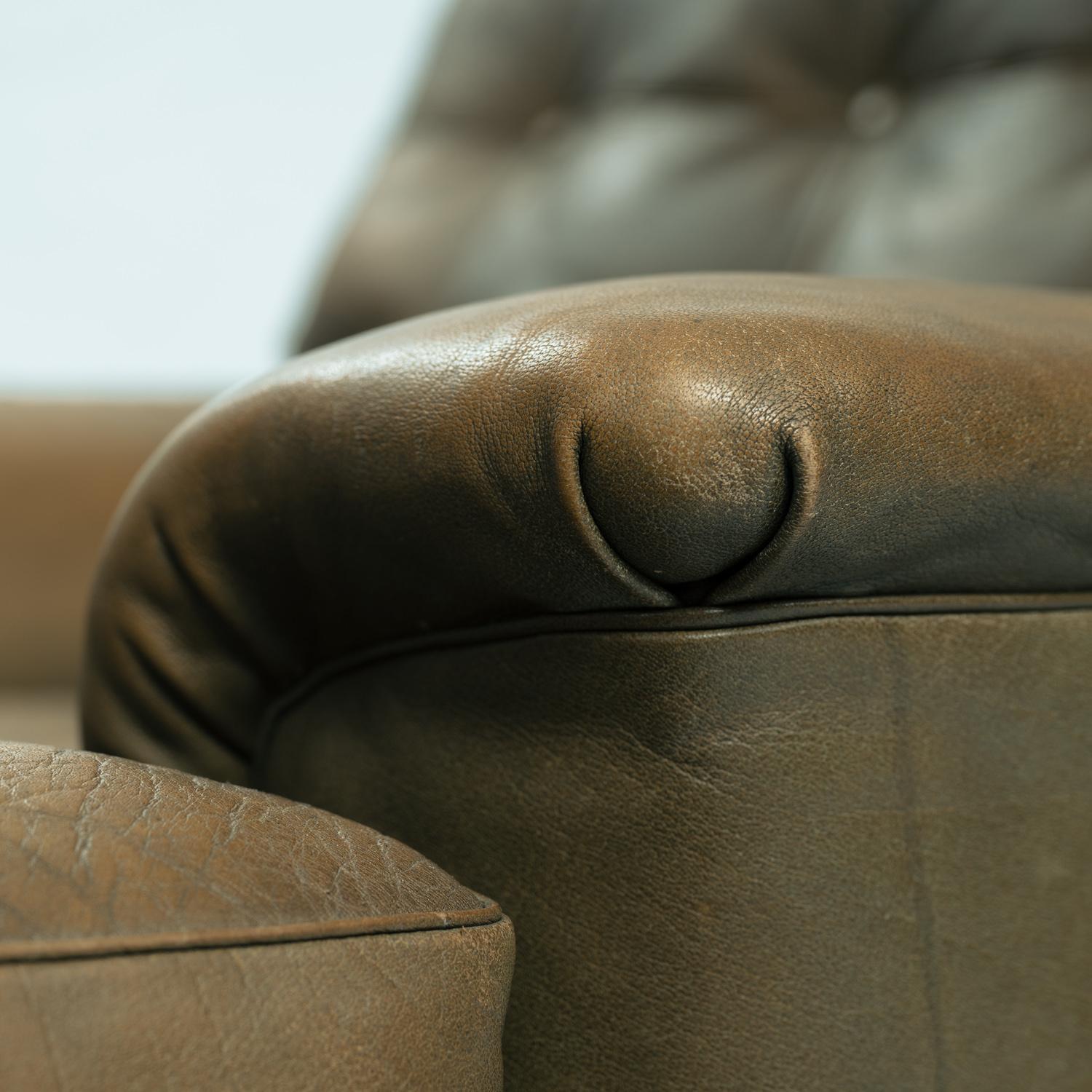 vintage Arne Norell Merkur buffalo leather easychair, Sweden, 1960s For Sale 9