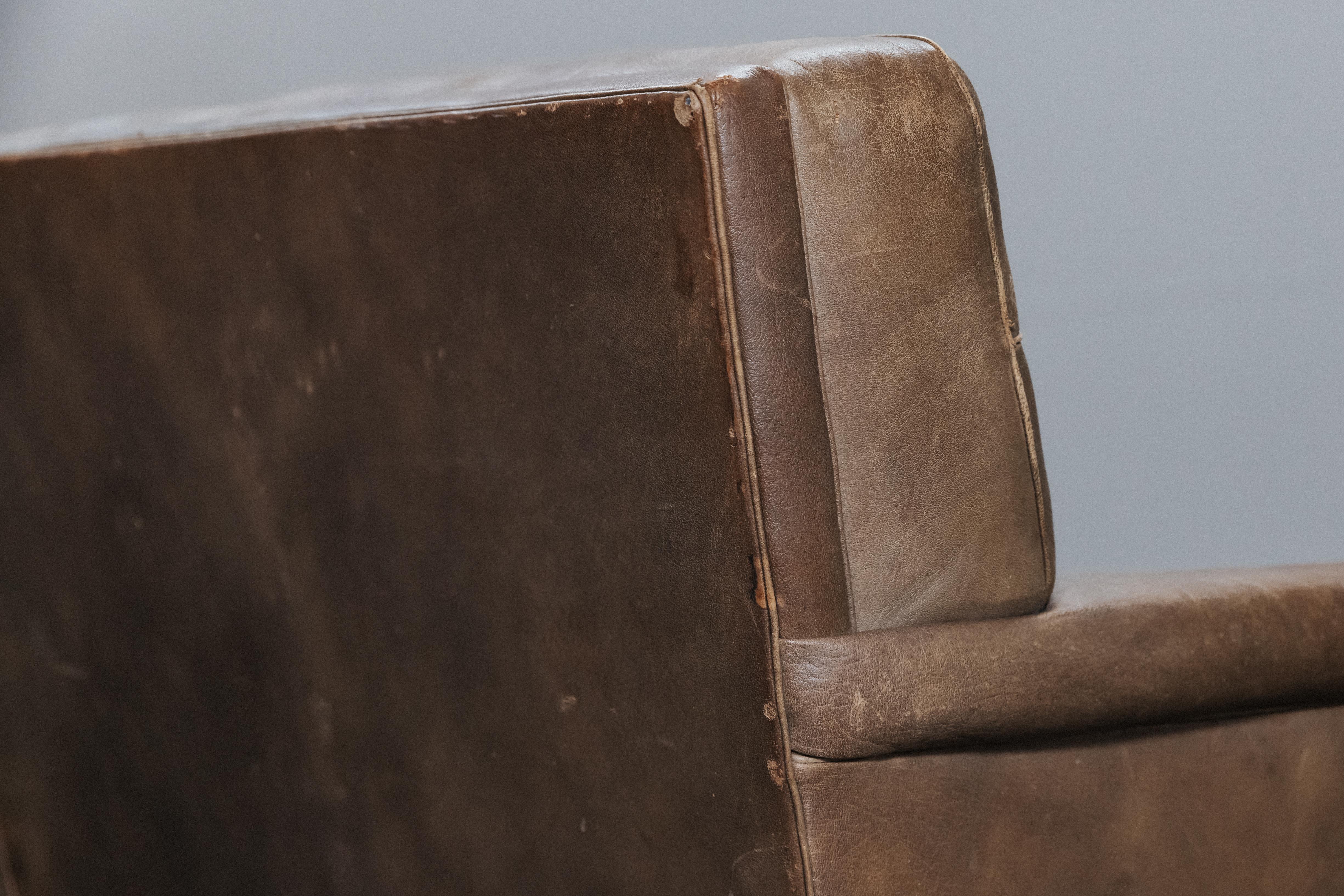 Leather Vintage Arne Norell Merkur Sofa From Sweden, Circa 1970 For Sale