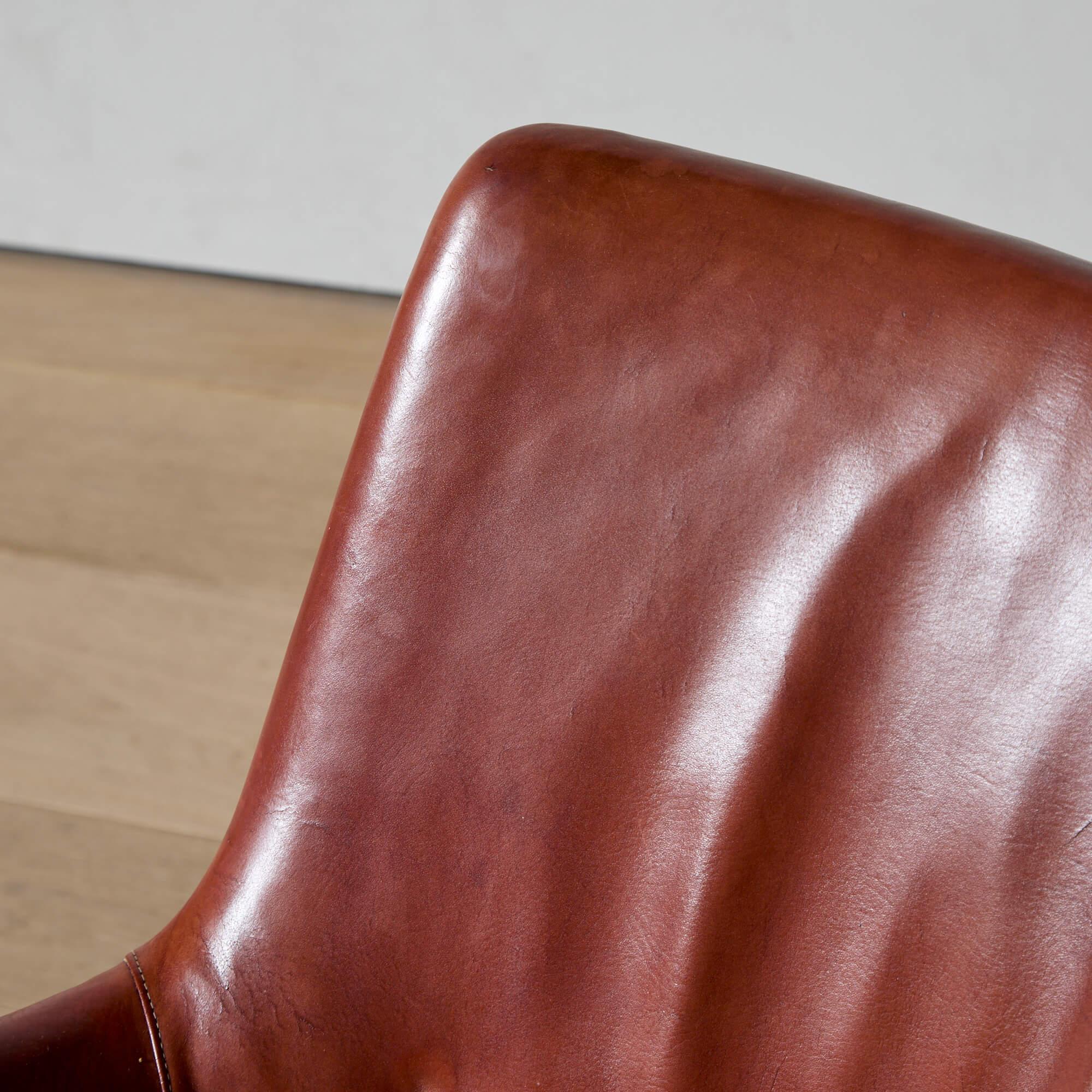 Vintage Arne Vodder AV 53 Loungesessel in Original Leder im Angebot 3
