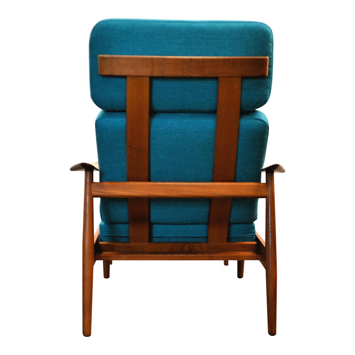 Vintage Arne Vodder Fd-164 Teak Lounge Chair and Ottoman For Sale 2