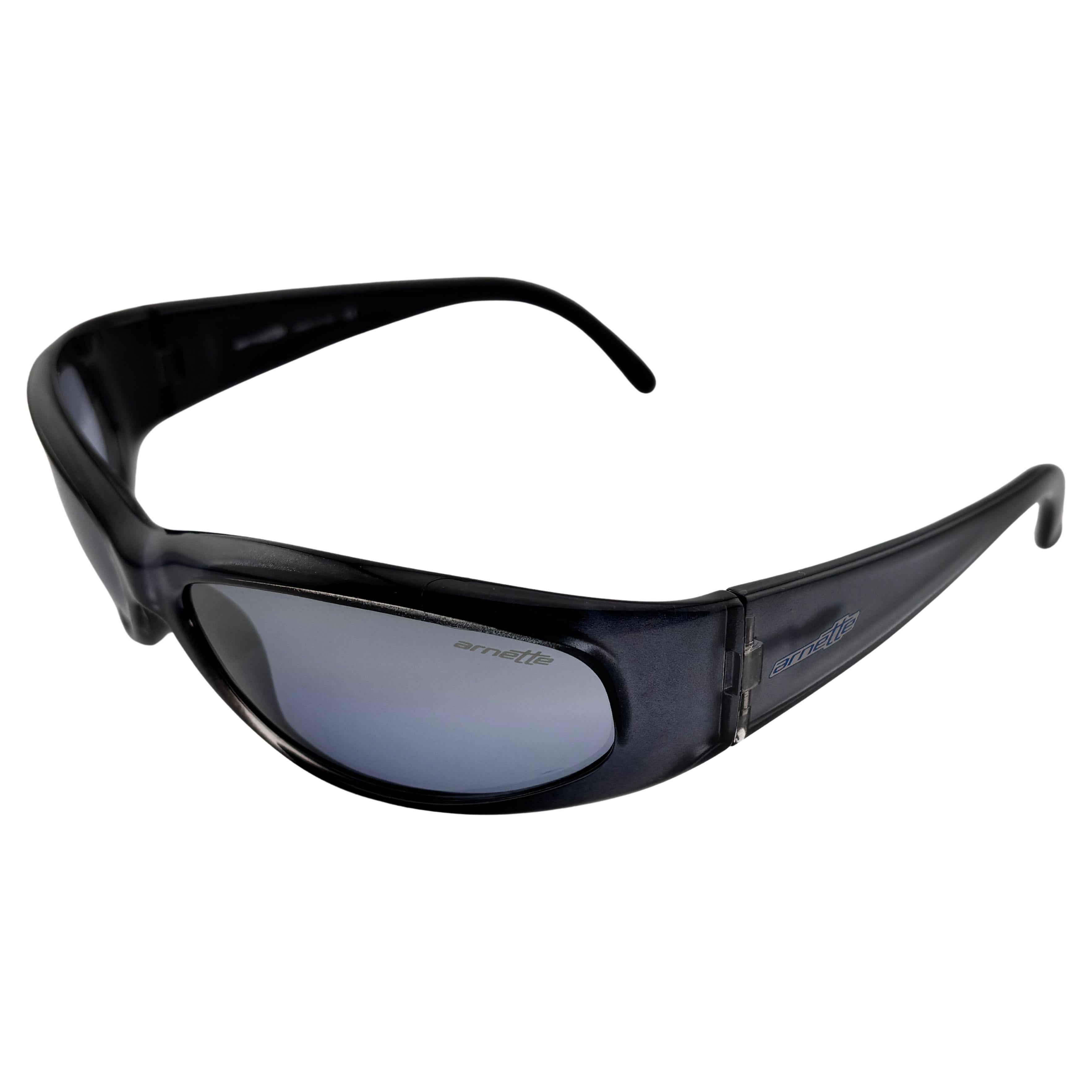 Vintage Arnette Catfish 222 Wrap Around Sleek Black Lunettes de soleil 1990
s Y2K