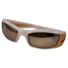 Vintage Arnette Catfish Rage Wrap Around Sleek Beige 1990'S Y2K Sunglasses