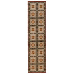 Vintage Arraiolos Needlepoint runners in Beige, Red and Gold Floral Medallions