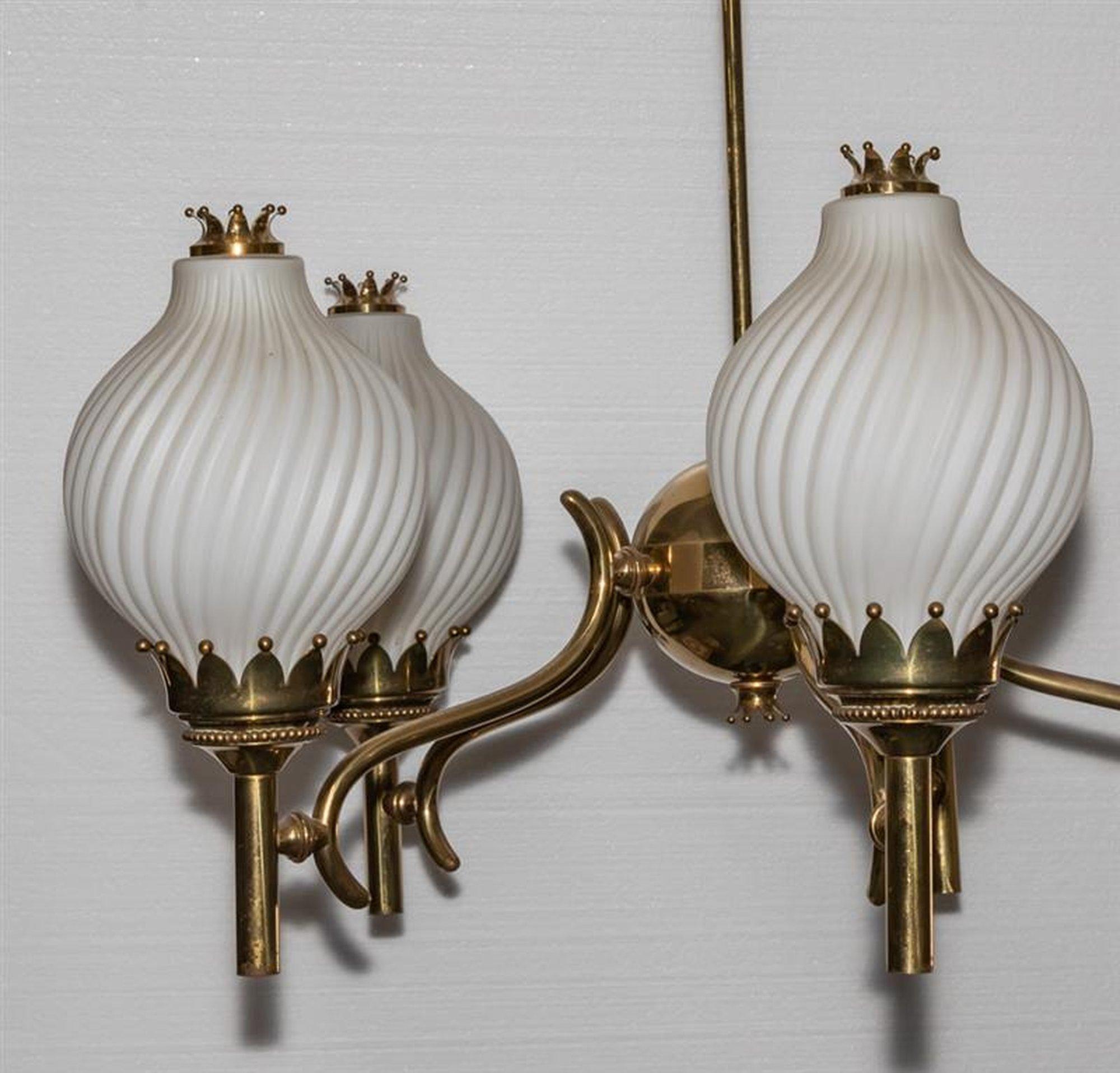 Vintage Arredoluce Chandelier designed by Angelo Lelli In Good Condition For Sale In Red Lion, PA