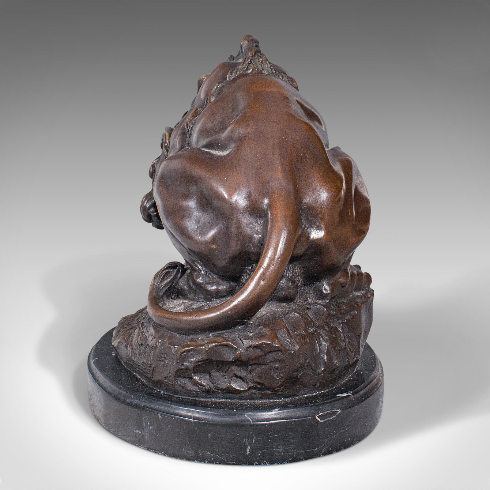 Vintage Art Bronze, French, Fine Cast Sculpture, Lion, After Barye, circa 1950 1