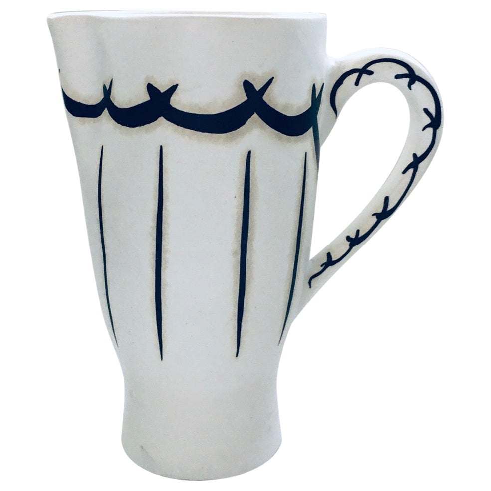 Decanter d'epoca in ceramica d'arte firmato da Meiffret, Vallauris Francia, anni '50