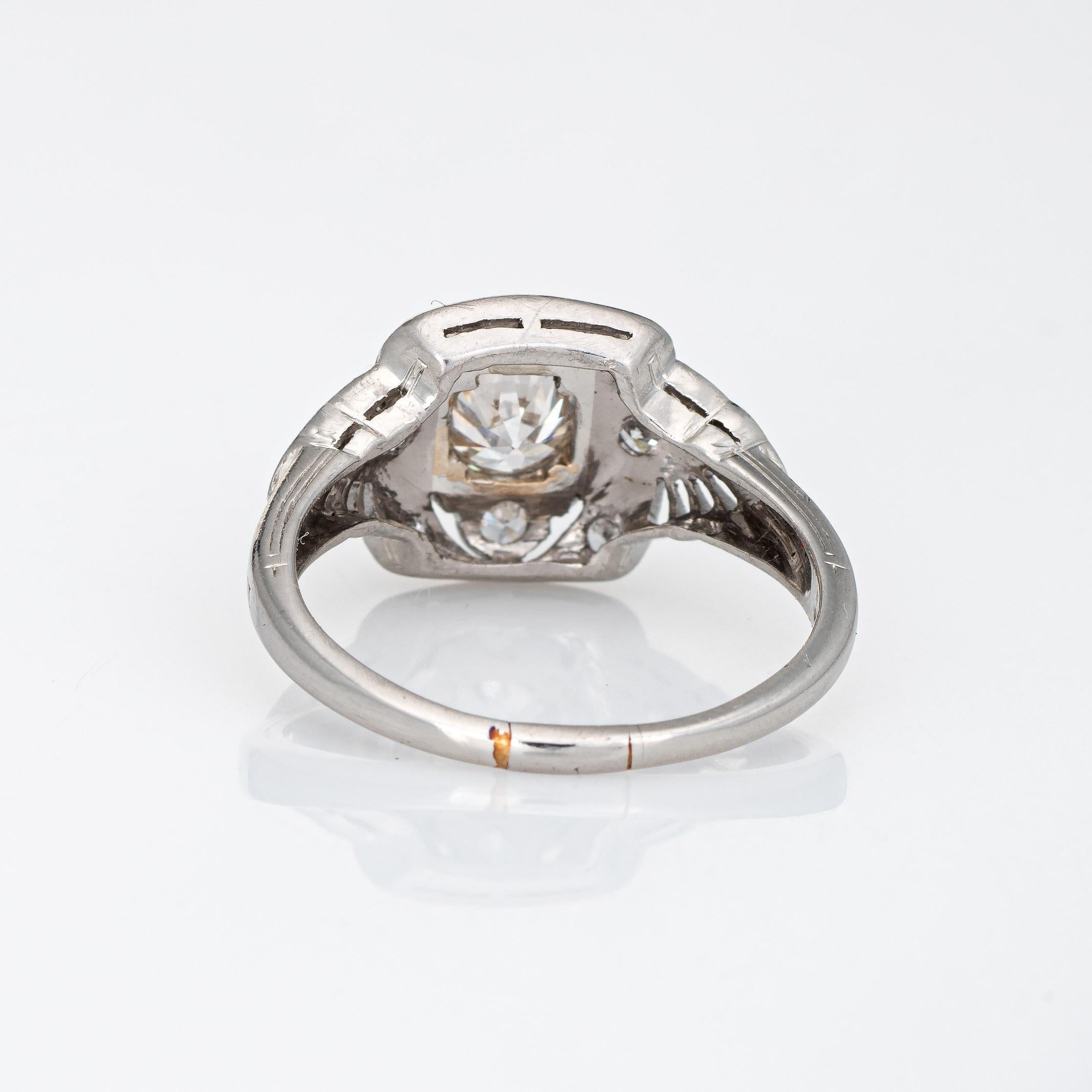 Vintage Art Deco 0.57ct Diamond Ring GIA Platinum Engagement Estate Jewelry 1