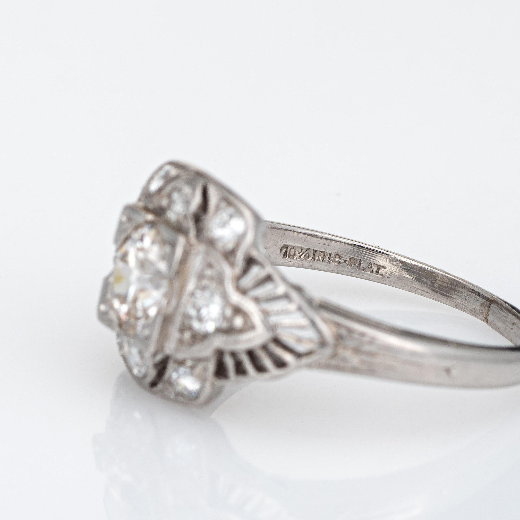 Vintage Art Deco 0.57ct Diamond Ring GIA Platinum Engagement Estate Jewelry 3