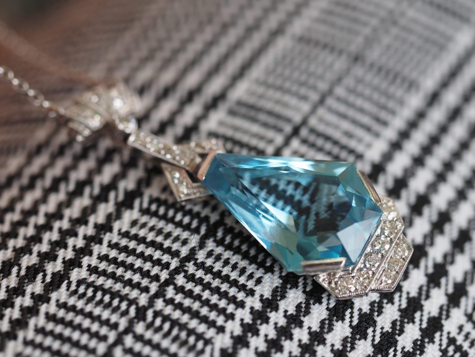 aquamarine necklace vintage