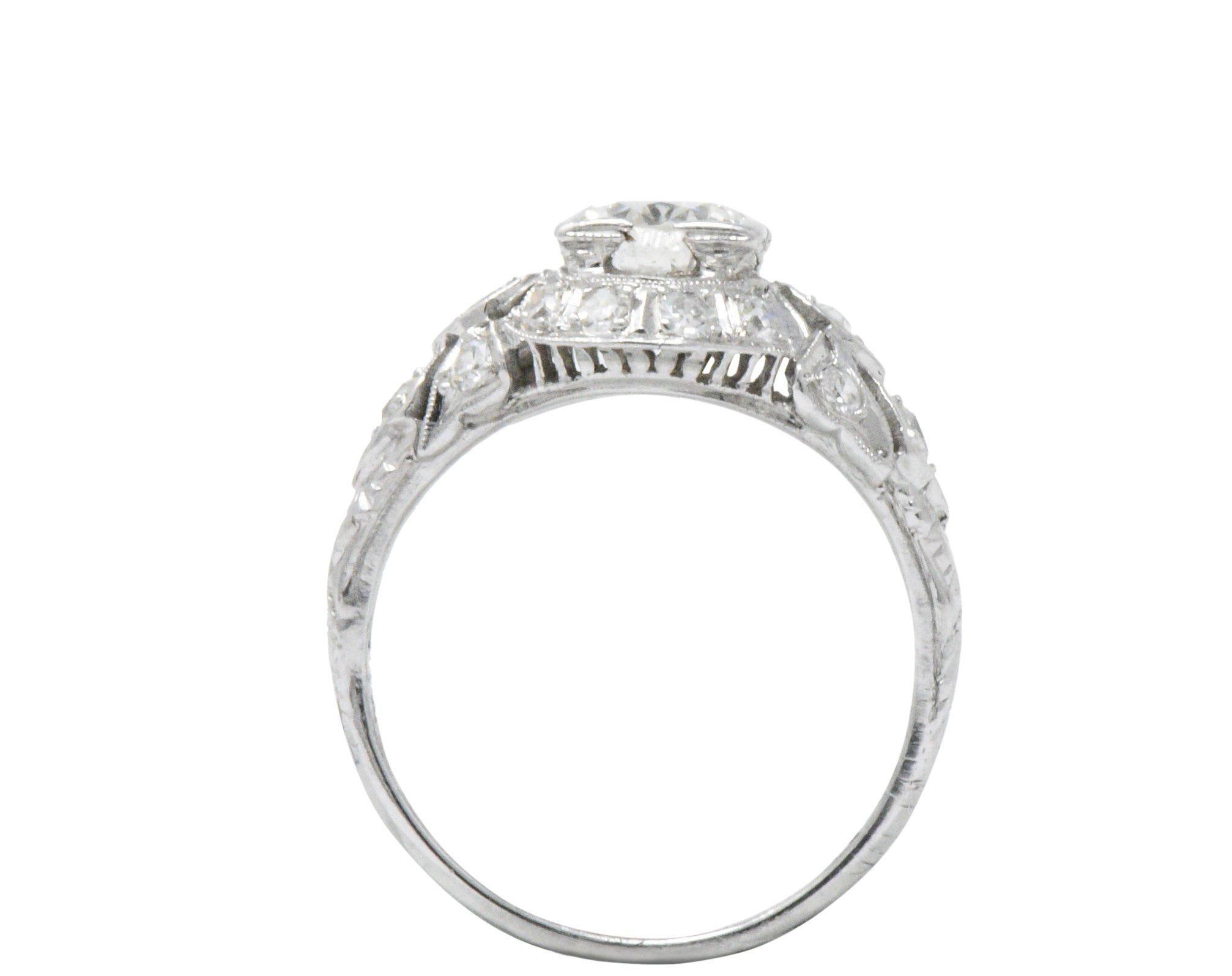 Vintage Art Deco 1.02 CTW Diamond Platinum Alternative Engagement Ring 1