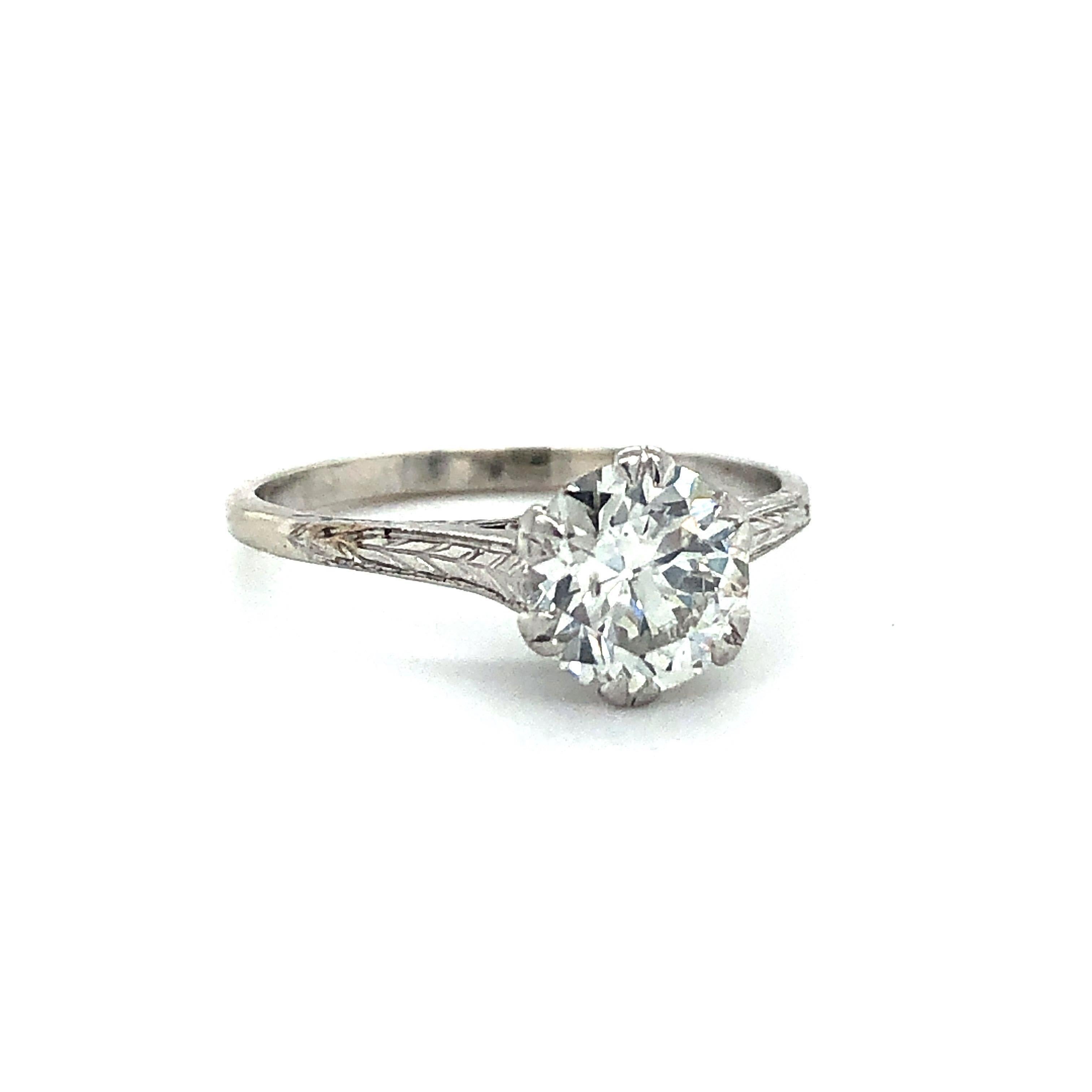 Vintage Art Deco 1.05ct European Cut Diamond Solitaire Ring 14k White Gold

Condition:  Excellent Condition, Professionally Cleaned and Polished
Metal:  14k Gold (Marked, and Professionally Tested)
Diamond:  Old European Cut Diamond 1.05ct
Diamond