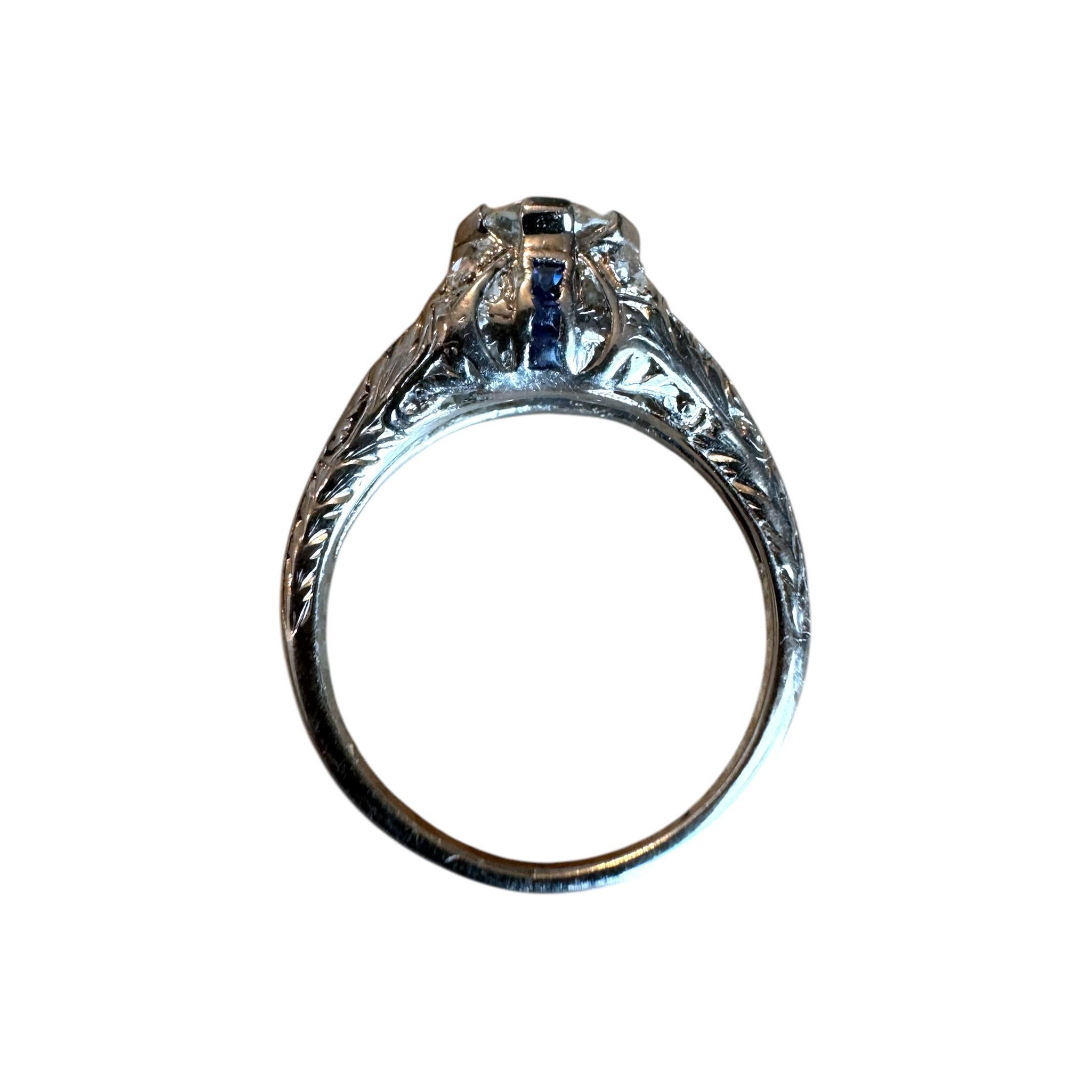 Verlobungsring Vintage Art Deco 1,19 Karat Diamant im alten Minenschliff im Vintage-Stil im Angebot 4