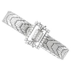 Vintage Art Deco 1.20 Carat Diamond and 18k White Gold Bracelet Circa 1940