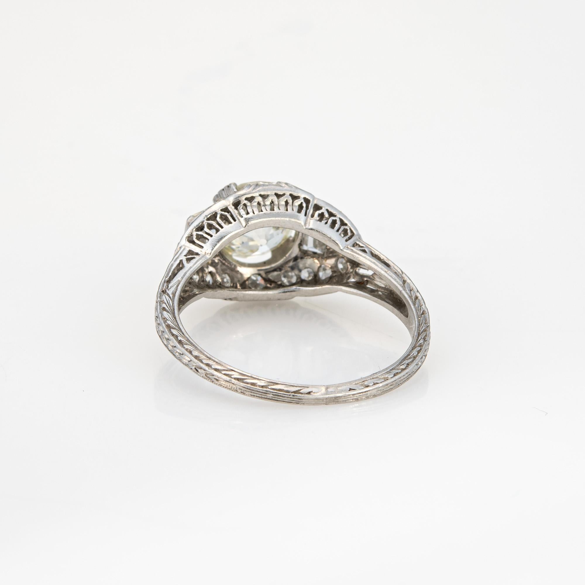 Women's Vintage Art Deco 1.35ct Diamond Ring Engagement Platinum Sz 7 Bridal Jewelry