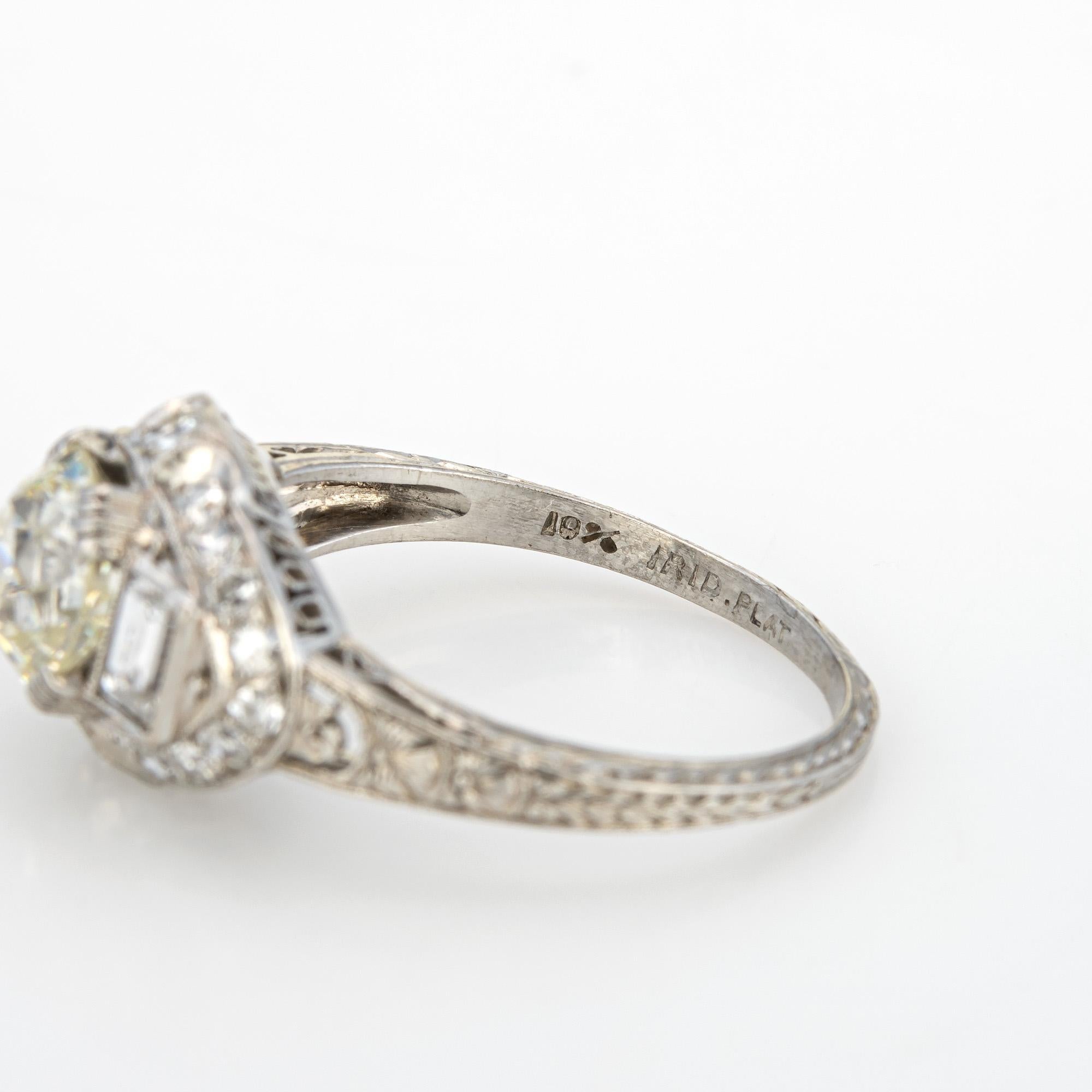 Vintage Art Deco 1.35ct Diamond Ring Engagement Platinum Sz 7 Bridal Jewelry 2