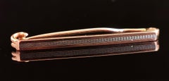 Vintage Art Deco 15k Rose Gold and Platinum Tie Pin, Bar Brooch