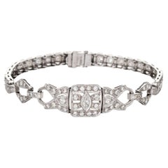 Antique Art Deco 1.65ct Diamond Bracelet Platinum Estate Fine Jewelry
