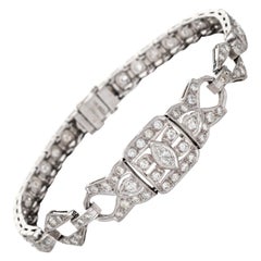 Vintage Art Deco 1.65ct Diamond Bracelet Platinum Estate Fine Jewelry