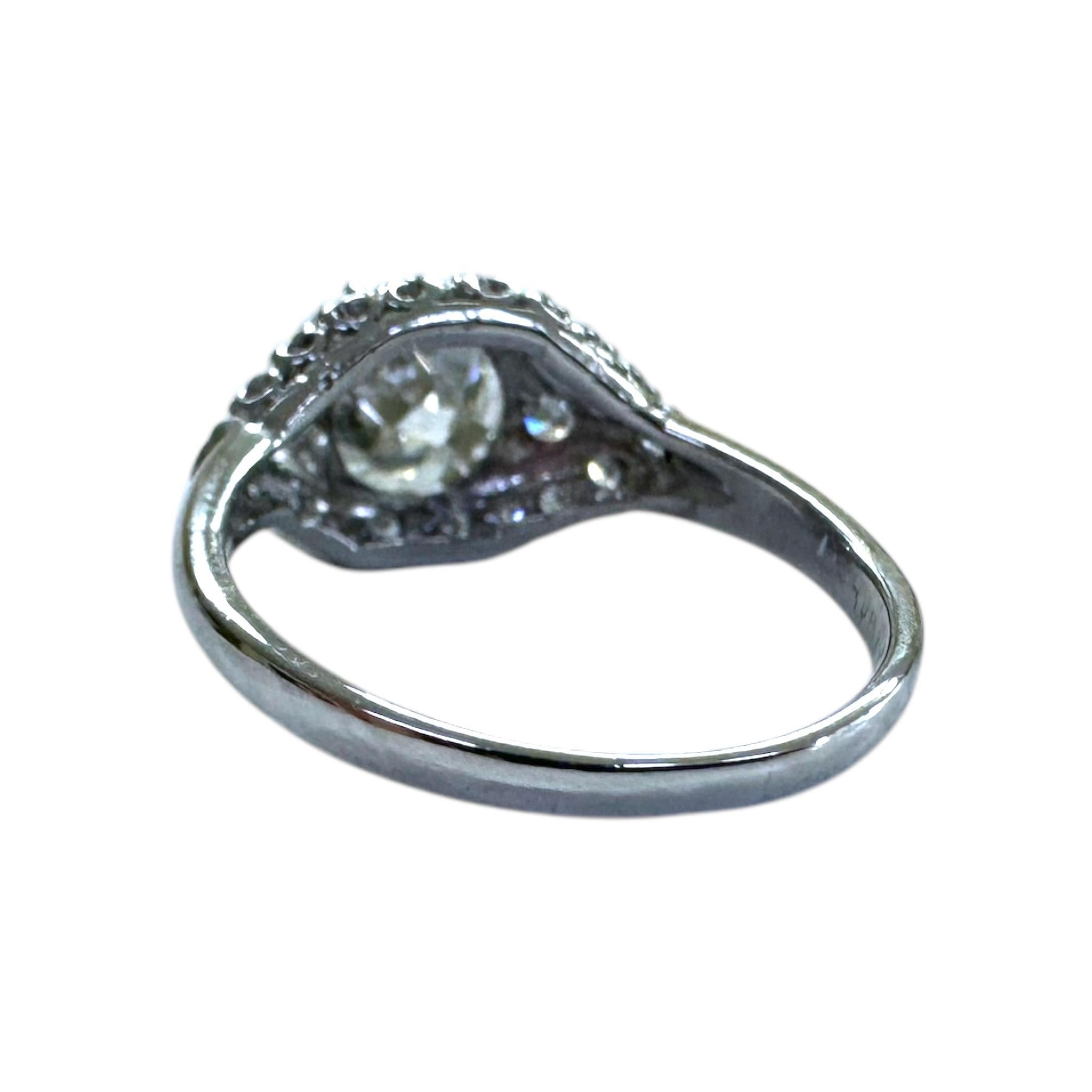 Vintage Art Deco 1,73 Karat Platin Verlobungsring GIA, Vintage 4