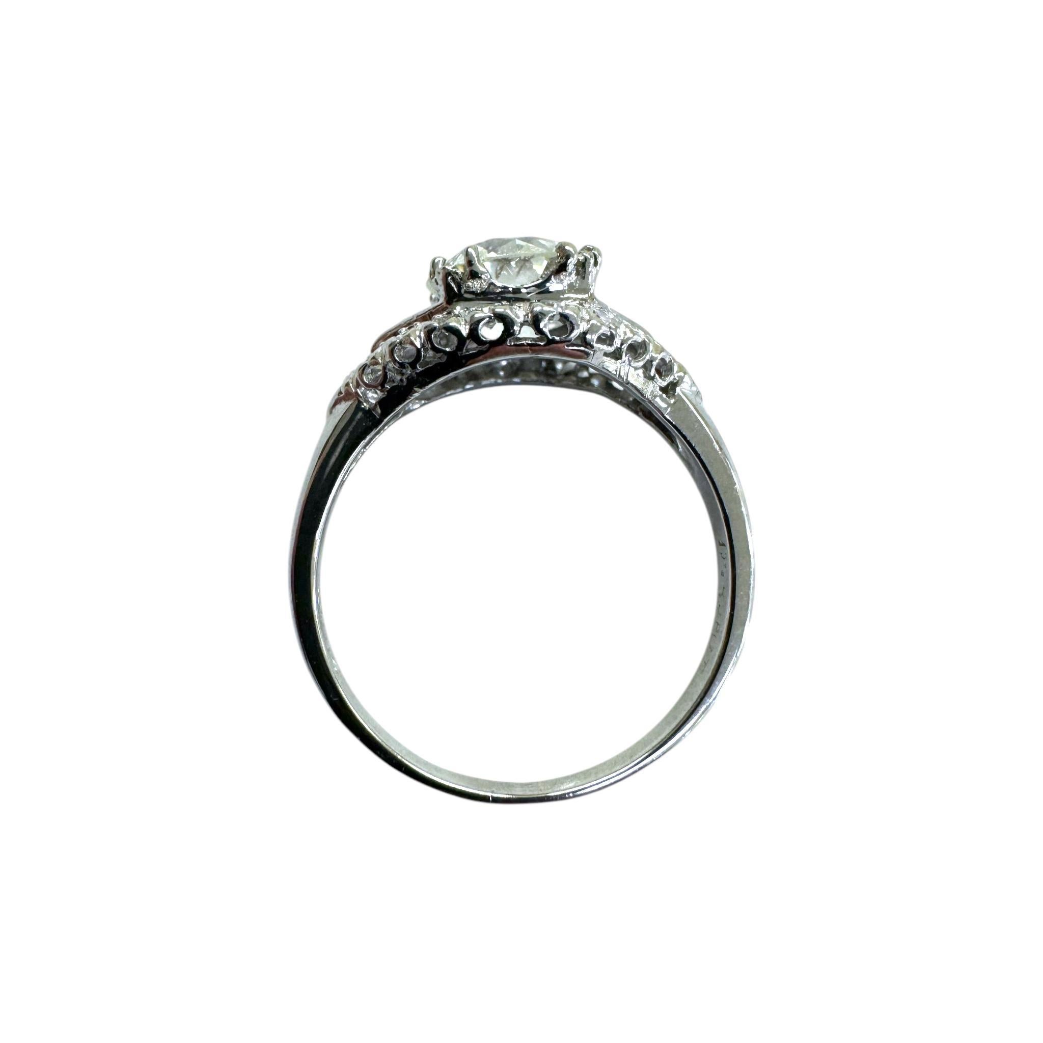 Vintage Art Deco 1,73 Karat Platin Verlobungsring GIA, Vintage 5