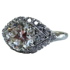 Vintage Art Deco 1,73 Karat Platin Verlobungsring GIA, Vintage