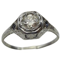 Vintage Art Deco 18 kart Gold and Old cut Diamond Ring