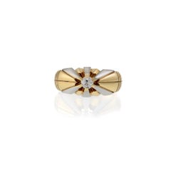 Vintage Art Deco 18KT Yellow & White Gold Old Mine Cut Diamond Ring