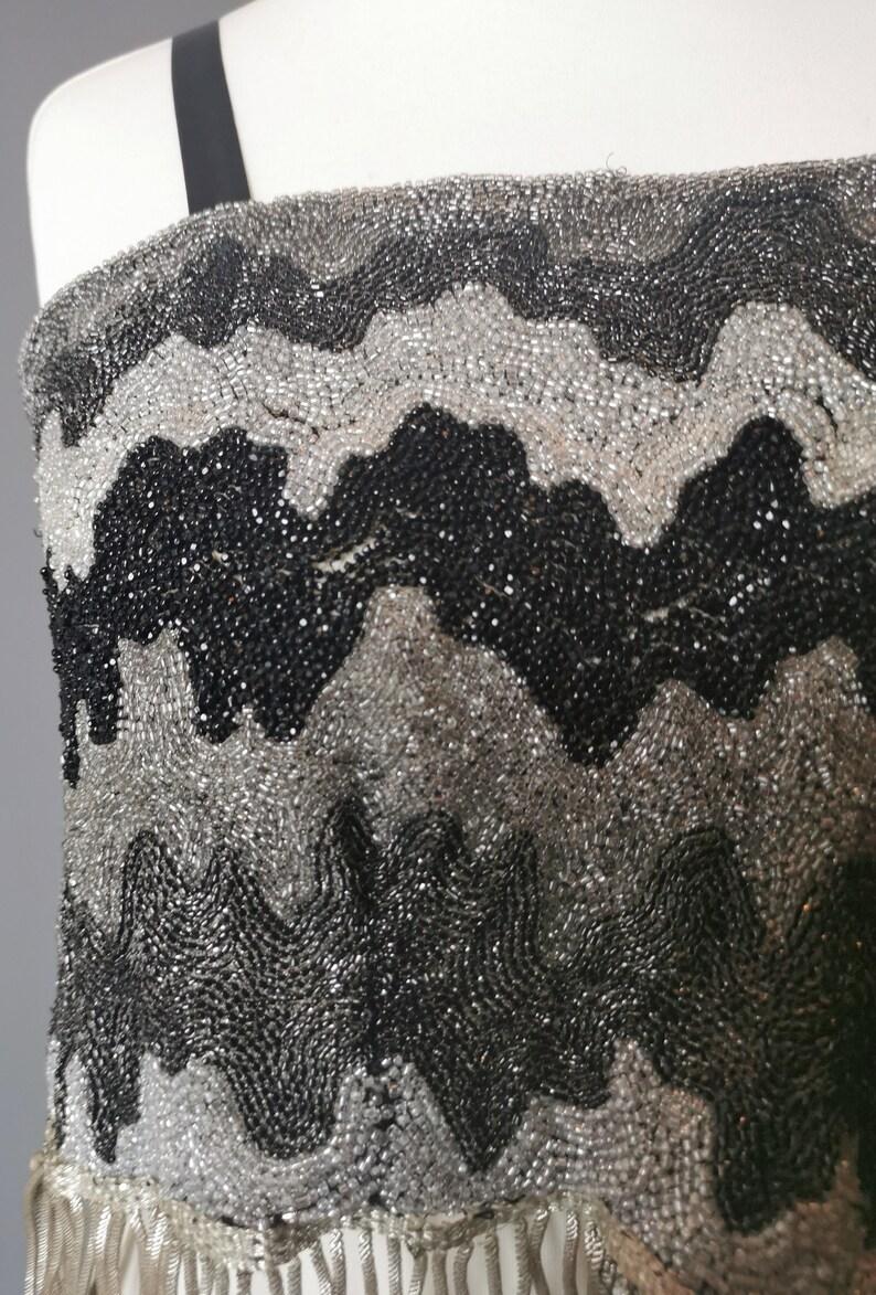Women's Vintage Art Deco 1920s flapper beadwork bandeau top, showgirl For Sale