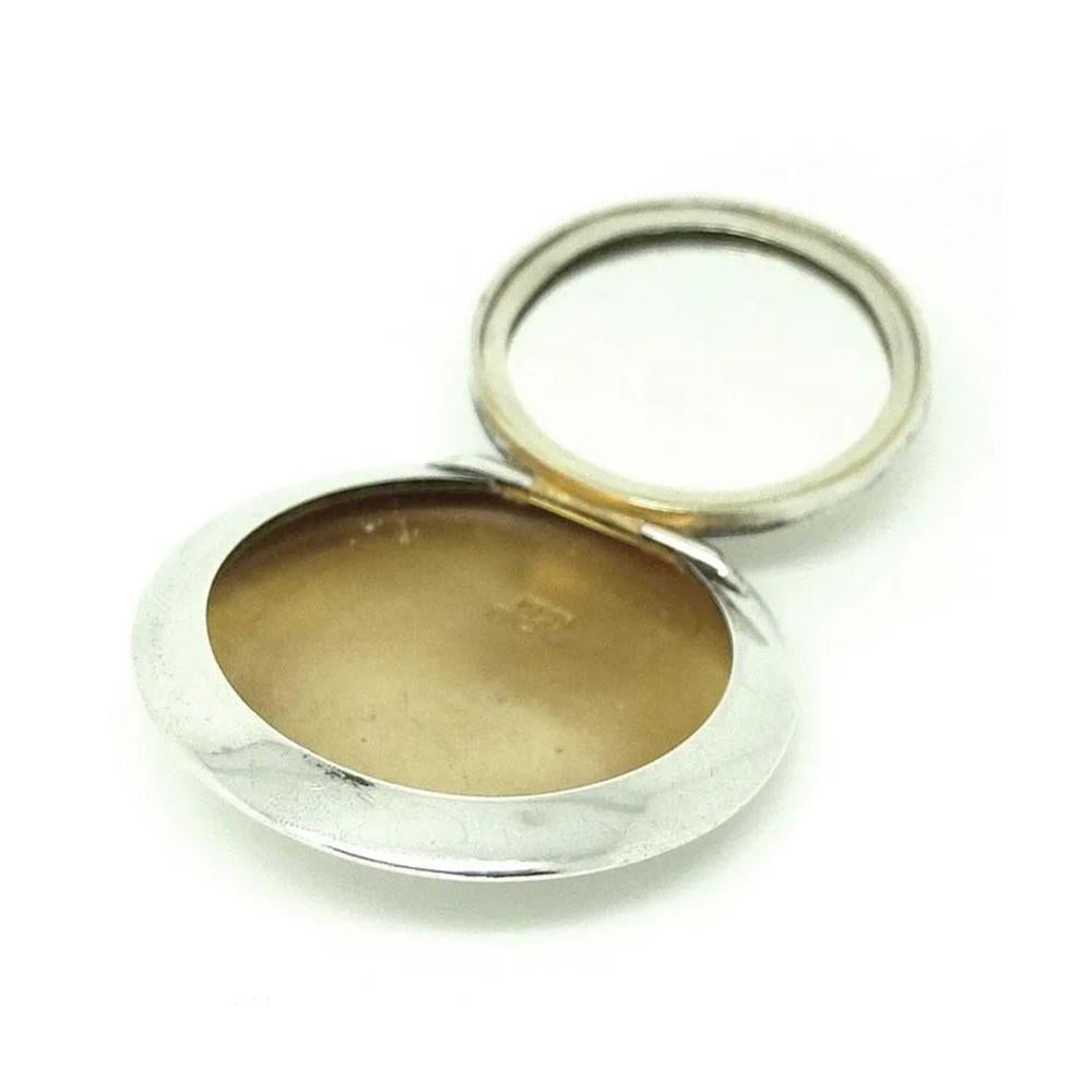 Collier médaillon miroir compact Art déco vintage 1921 en vente 2