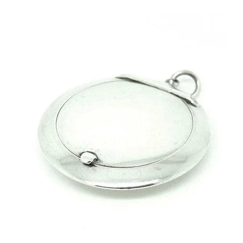 Collier médaillon miroir compact Art déco vintage 1921 en vente 4