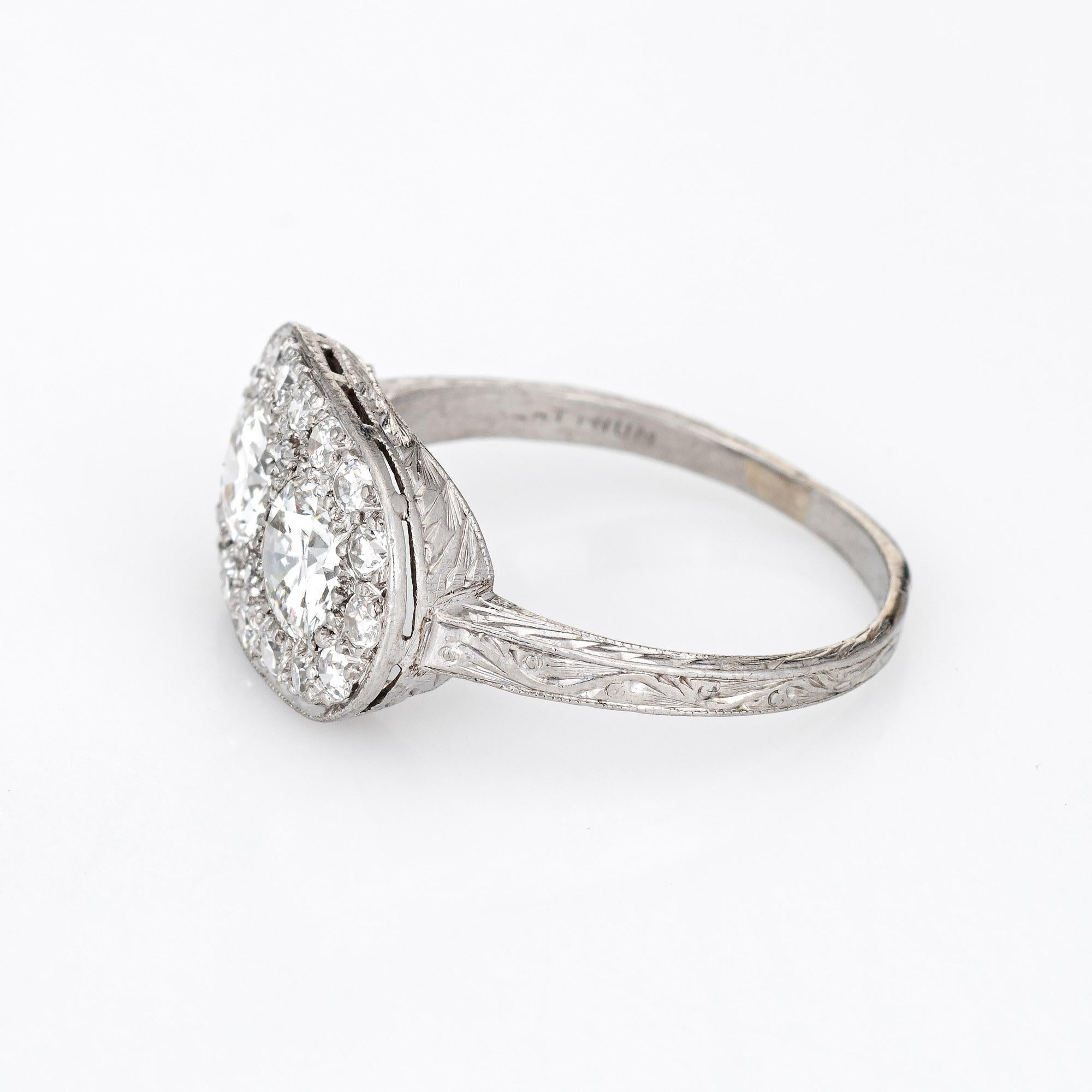 Vintage Art Deco 1.92ct Diamond Ring Platinum Estate Fine Jewelry Oval In Good Condition In Torrance, CA