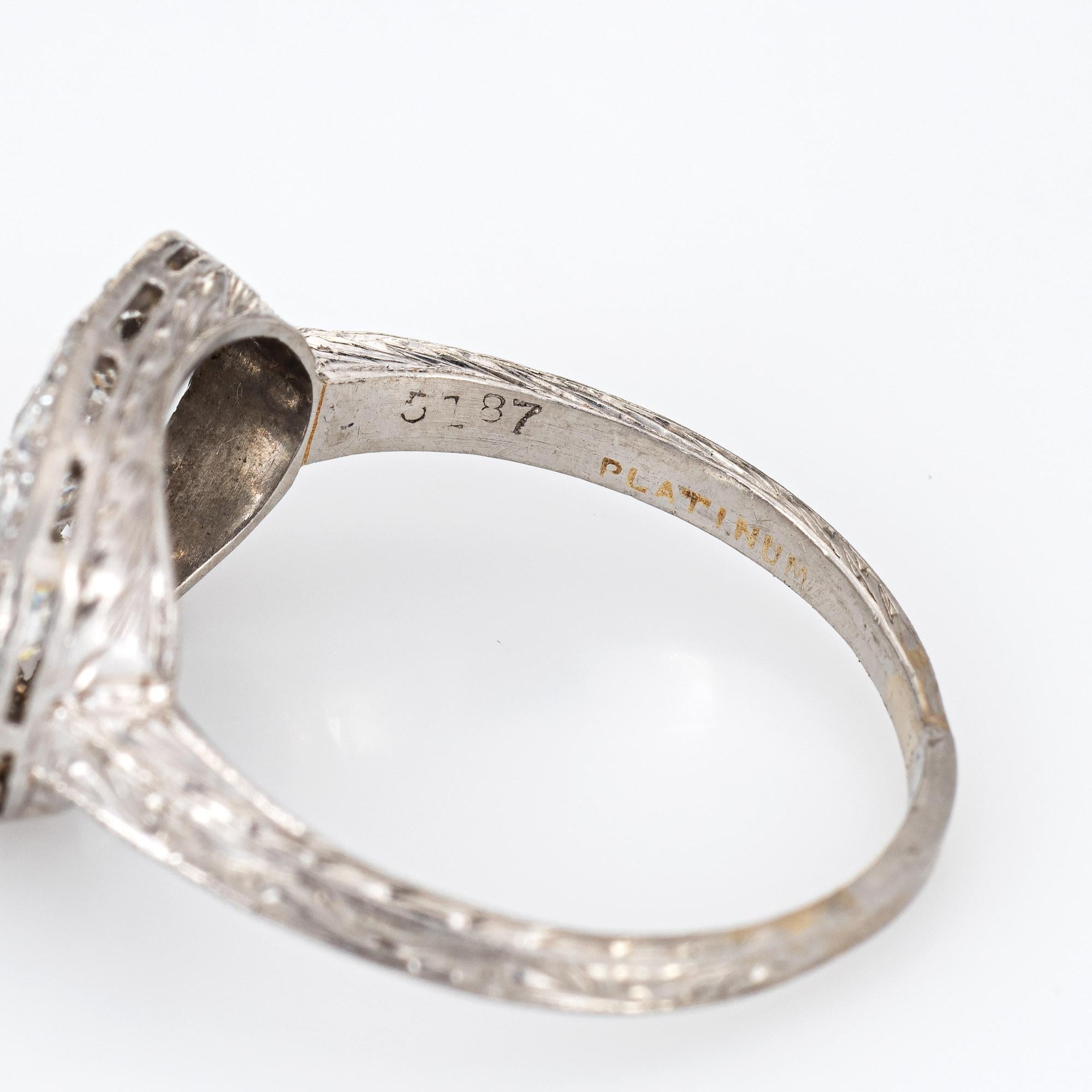 Vintage Art Deco 1.92ct Diamond Ring Platinum Estate Fine Jewelry Oval 2