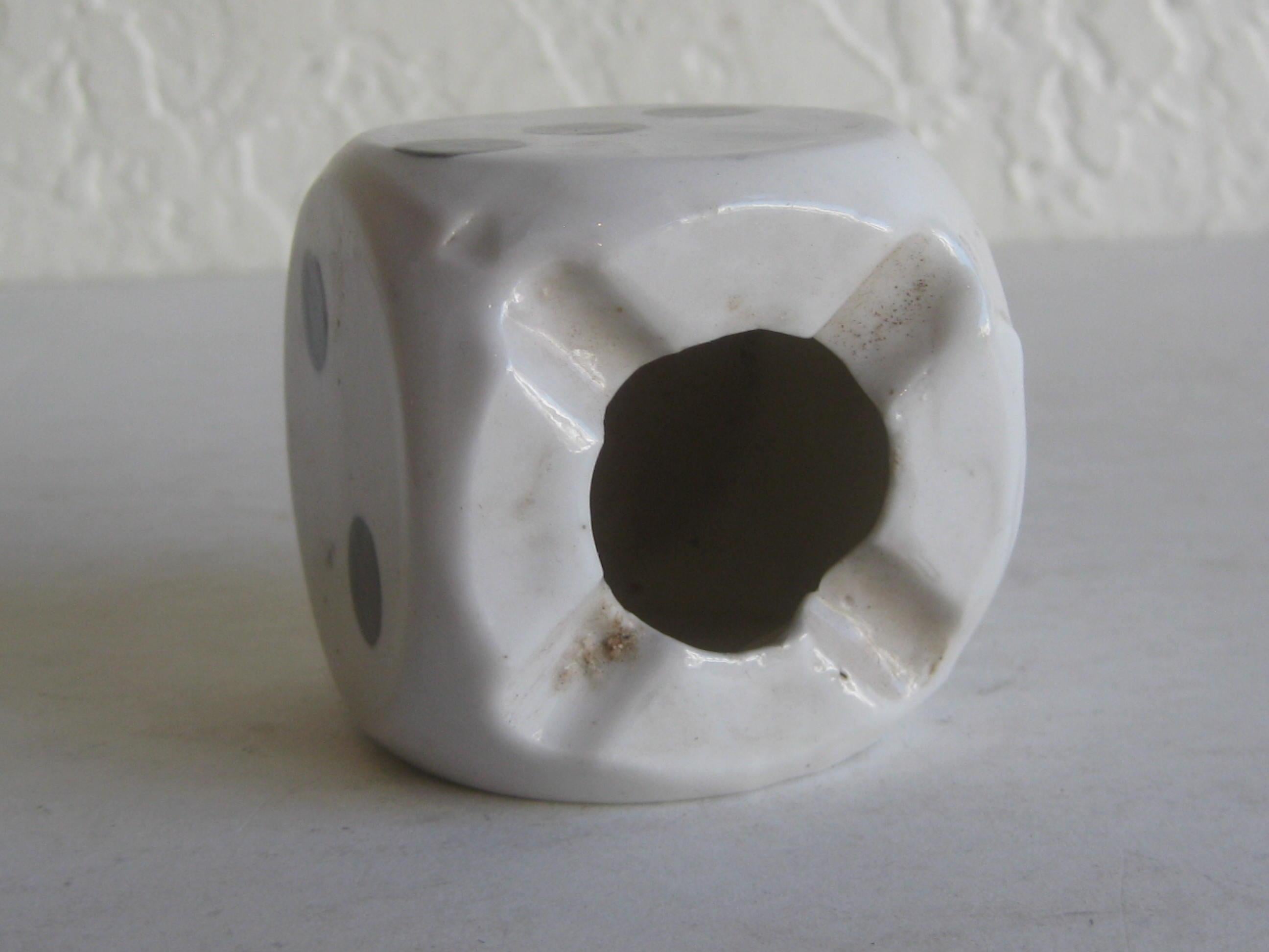 Vintage Art Deco 1930s Figural Dice Porcelain Desk Ashtray 1