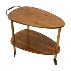 Vintage Art Deco 1950s Nutwood  Serving Cart