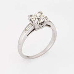 Vintage Art Deco 1ct Diamond Engagement Ring Platinum Estate Fine Bridal Jewelry