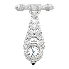 Montre-bracelet Vintage Art of Vintage 2.04 Carat Diamond and Platinum Ladies Fob Watch Circa 1940