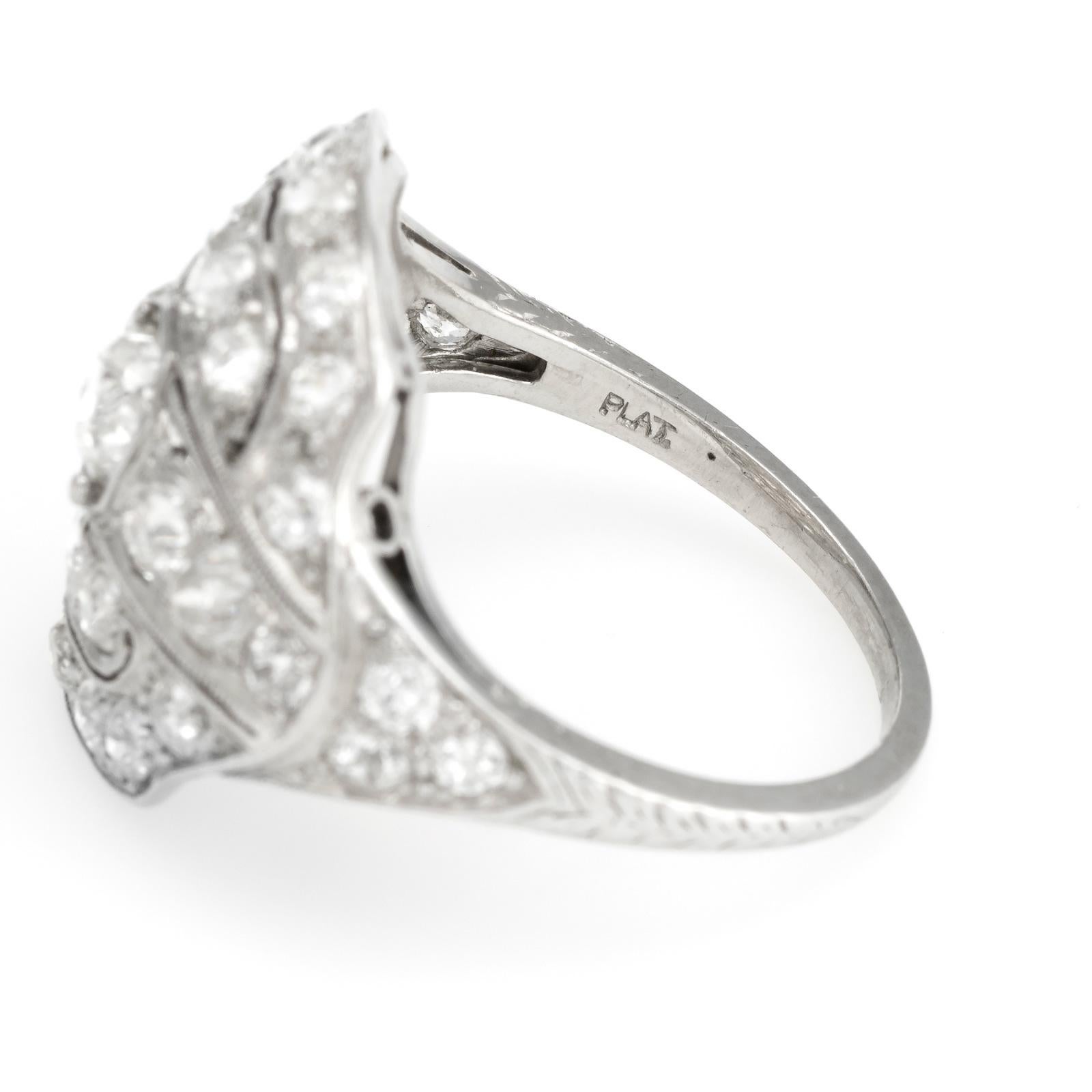 Vintage Art Deco 2.25 Carat Diamond Ring Platinum Fine Jewelry Heirloom In Excellent Condition For Sale In Torrance, CA
