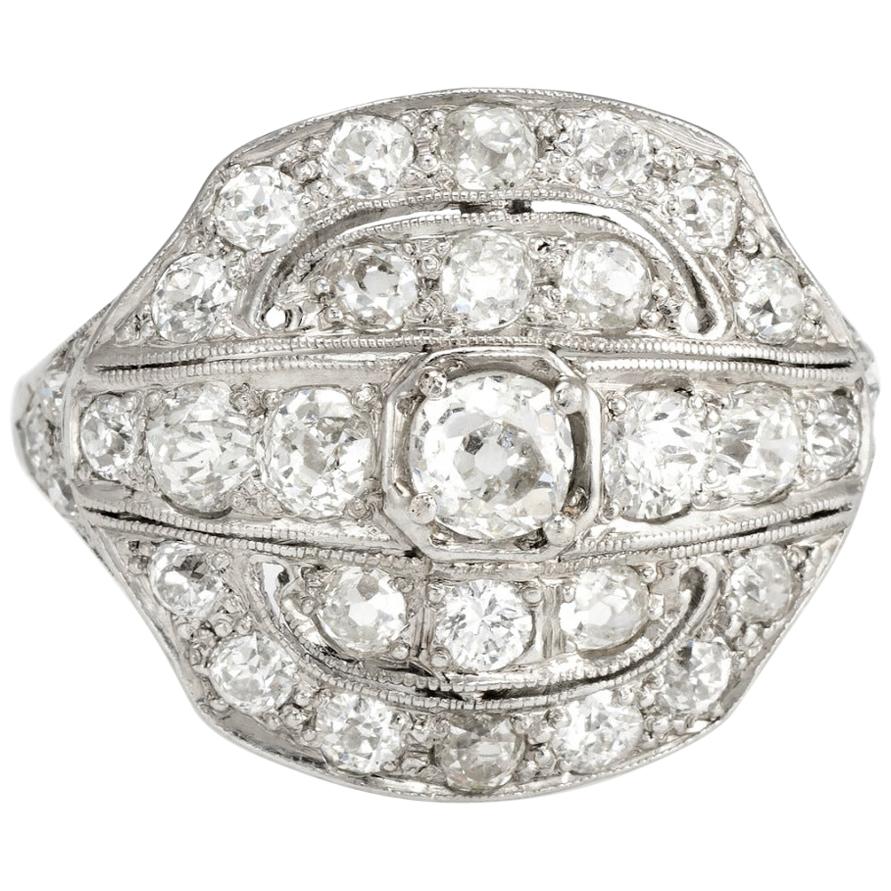 Vintage Art Deco 2.25 Carat Diamond Ring Platinum Fine Jewelry Heirloom