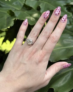 Anillo de Compromiso de Platino Art Decó Vintage de 3.62 Quilates con Diamante Viejo de Corte Europeo
