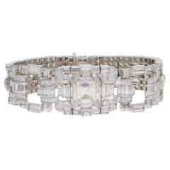 Vintage Art Deco 43,81ct Diamant-Armband aus Platin