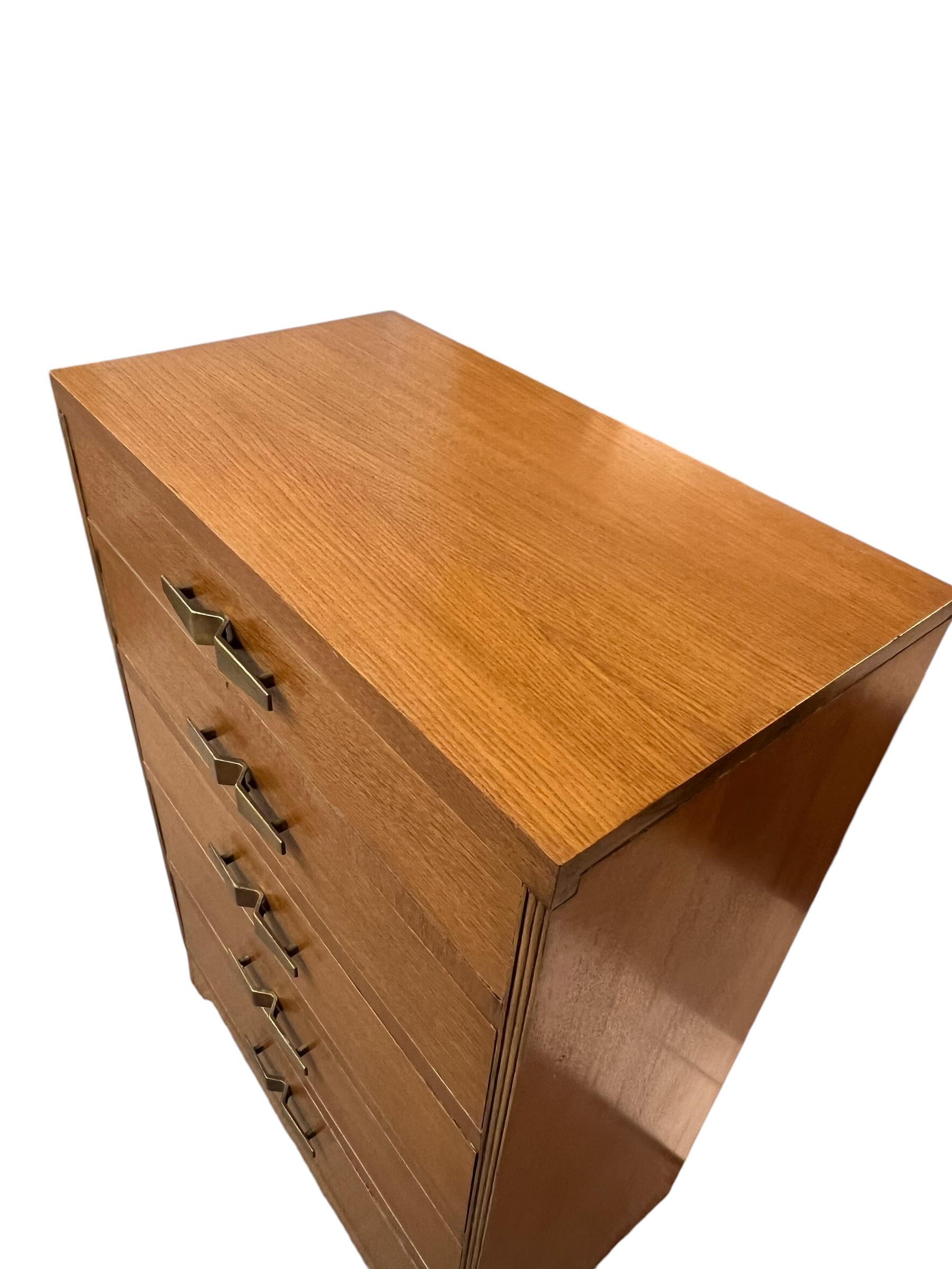 Vintage Art Deco 5 Drawer Dresser with Mid Century Design Elements For Sale 2