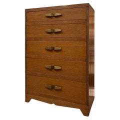 Vintage Art Deco 5 Drawer Dresser with Mid Century Design Elements