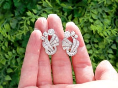 Vintage Art Deco 5.09 Carat Diamond and Platinum Earrings Circa 1950