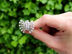Vintage Art Deco Style 5.16ct Diamond and Platinum Earrings, Circa 1950