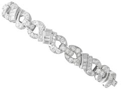 Vintage Art Deco 6.05 Carat Diamond and Platinum Bracelet Circa 1950