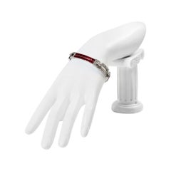 Vintage Art Deco 89 Red and Diamante Bracelet Circa 1980s