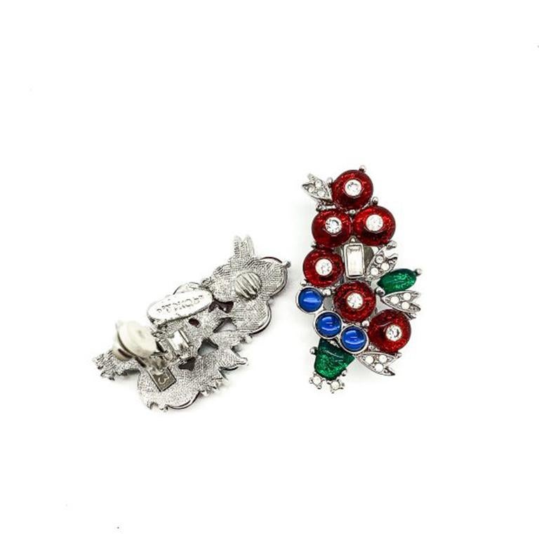 Vintage Art Deco '89 Tutti Frutti-Ohrringe 1980er Damen im Angebot
