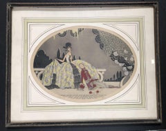 Vintage Art Deco "After the Ball" Print set of 2 Signed by Louie