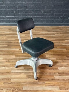 Vintage Art Deco Aluminum Swivel Office Desk Chair by Emeco