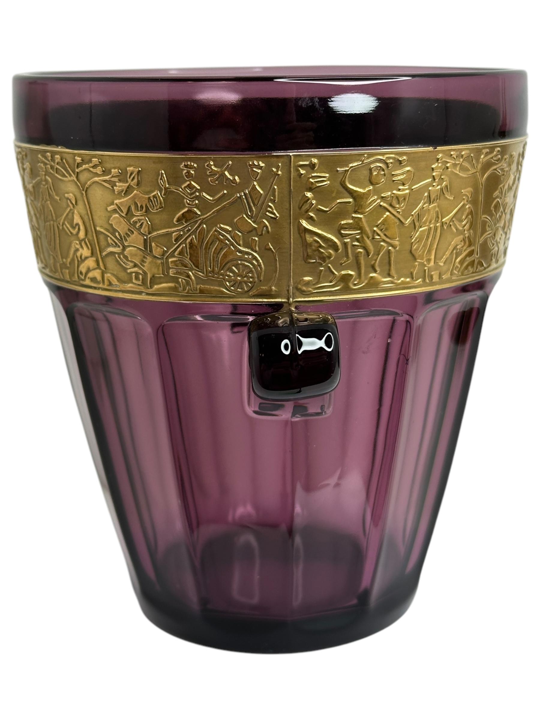 Vintage-Eiskübel aus Amethystglas im Art déco-Stil von Walther und Sohne, Deutschland 1930er Jahre im Zustand „Gut“ im Angebot in Nuernberg, DE